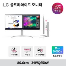 LG전자 86.6cm WFHD 울트라와이드 모니터, 34WQ650W