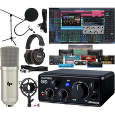 Studio One Artist 소프트웨어 팩과 LyxPro 콘덴서 마이크 키트가 포함된 USB용 Presonus AudioBox GO 모바일 2x2 USB 오디오 녹음 인터페
