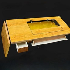 미싱 테이블 가정용 오바로크 재봉틀 재단 간이 책상, 상세페이지 참고, 프리미엄 브라운 매트+대형 세트+9종 세트