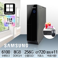 삼성전자 가정용 사무용 슬림PC 본체 신품SSD 윈도우10 데스크탑, i3-6100/8G/S250/GT720/윈11, 삼성본체 - i34130