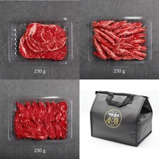 [명품한우금오] 한우 1등급 모둠세트 [등심 갈비살 제비추리] 750g, 1세트