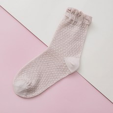 여름 솔방울 스타킹 임산부 산모 면 양말, 연분홍색, 1개