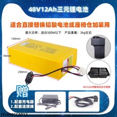 인산철배터리 자동차 리튬 인산철 파워뱅크 배터리 전동차 전지 60V 인산 철 삼원 전용, 48V12AH 삼원 리튬 배터리 충전기 -SC