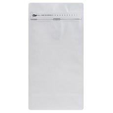 테리장 고급형 아로마밸브 박스파우치 커피 원두 봉투 500g 무광 화이트, 50개