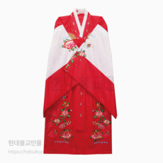 달가라 목단수 산신의대(신령) 빨간색 장삼 신복