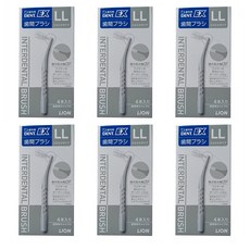 Lion DENT EX Interdental Brush 일본 라이온 덴트 치간 칫솔 브러쉬 LL 그레이 4개입 6개, 4개