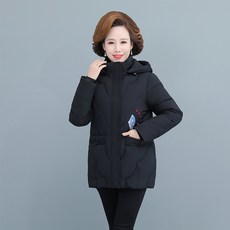 중년여성 경량 가벼운 구스 누빔 미디 패딩 점퍼 후드 퀼팅 다운점퍼 코트 40대 50대 엄마옷