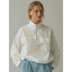 [블랭크공삼] half zip-up windbreaker (white)