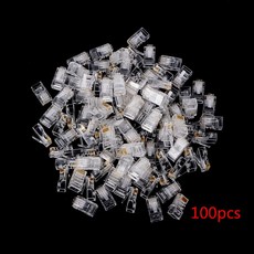 25/100Pcs 금도금 RJ45 망케이블 모듈플러그 UTP Cat5 CAT5e 커넥터 8P8C RJ45 플러그단자, 4.5PCS