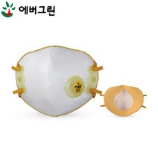 [낱개단위] 에버그린 방진마스크 E-C650V 보형물 1급 배기밸브 원형밀착포 끈조절, 1개