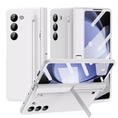 YINUO 갤럭시 Z 폴드3 4 5 슬림 케이스 커버 with S펜+액정보호 필림 일체형 휴대폰 케이스