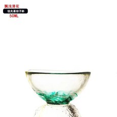 일본 스타일 컬러 술 안경 패턴 작은 찻잔 술집 유리 컵 쿵푸, A.50ml, 1개