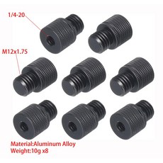 1 4 암 M12 수 카메라 나사 어댑터 15mm 로드 삼각대 스탠드 블랙 20 8개 디자인