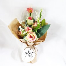 영하우스 미니조화꽃다발 꽃바구니 납골당꽃 성묘꽃 산소꽃 납골당장식, 레드