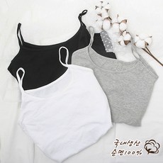 국내생산 베이직 순면스판 속옷 끈런닝 3종세트