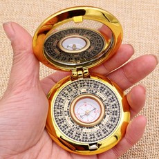 나경 고급 패철 지질 팔괘 측정 나침반 전문 고정밀, 1개, 직경 6cm(거울이 있는 플립 커버)