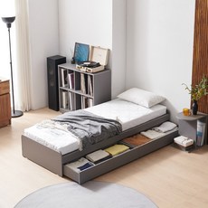 제리 미니 싱글침대 원룸 1인용 일반형 서랍형 침대 프레임 800(매트포함), 서랍형 미니싱글(매트별도), 그레이
