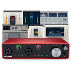 Focusrite Scarlett 4i4 (3세대) USB 오디오 인터페이스 플러스 웨이브 뮤지션 2 플러그인 소프트웨어 번들