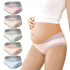 PPBYS 출산 속옷 범프 임신 코튼 건강한 산후 팬티 여성용 5 팩 128778