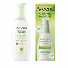 Aveeno 래디언트 시어 데일리 모이스춰 선크림 Positively Radiant SPF30 2.5oz(73ml) 2팩, 1개
