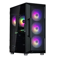 Zalman i3 ARGB 에어플로우 ATX 미드 타워 게이밍 PC 컴퓨터 케이스 - 4 x 120mm 팬 사전 설치 메시 전면 패널 강화 유리 사이드 패널 블랙