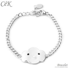 클루아조네코리아 어린이 아동 은팔찌 실버 각인가능 키즈 에디션 클라우드 CeK 8032KB Smiling Cloud