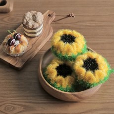 비나리 해바라기 아크릴 수세미 5P set