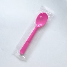 투고팩 아이스크림 스푼 개별포장 핑크 대 12cm, 500개, 1개입