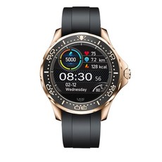 스마트워치 LIGE 2021 패션 스포츠 스마트 시계 심박수 혈압 모니터링 방수 피트니스 트래커 Smartwatch for Android IOS, 골드 블랙, 협동사