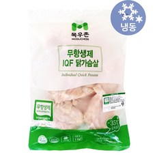 목우촌 무항생제 IQF 닭가슴살 1kg 무료배송/냉동 국산 닭고기 식자재 급식 닭가슴살 브런치 샐러드 볶음밥 월남쌈 또띠아 부리또 간식 반찬, 2개, 1kg(1개)