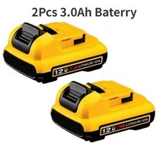교체용 리튬 이온 배터리 DCB120 6.0Ah 10.8V 12V 최대 3Ah 충전식 배터리 DCB123 DCB127 DCB124 DCB121, 2개