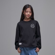[매장정품] 내셔널지오그래픽 키즈 K241GTS910 여아 스트링 맨투맨 CARBON팬텀블랙