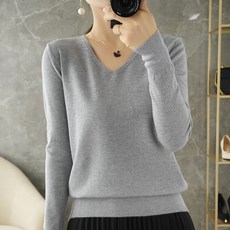 SAHINER 여성 추동 브이넥 니트티 DDS09