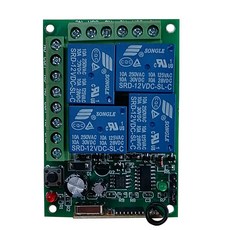 무선 원격 제어 스위치 라디오 수신기 용 섹터 DC 12V 24V 4CH RF 20m-2000m 장거리 리모컨 포함, 02 B DC12V, 1개