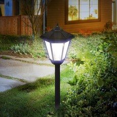 태양열 정원등 태양광 정원등 야외조명 잔디등 4구 육각등 솔라 LED-Pro, 말뚝형(흰빛)