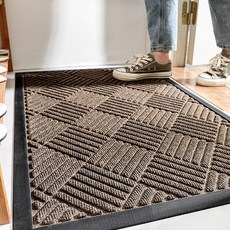 현관 발판 매트 S 45x75cm 가정 사무실 현관 바닥매트 고급 러그 발판, 1개, 브라운