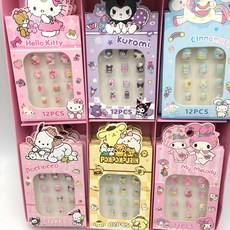 산리오 손톱 6종 네일 세트 시나모롤 마이멜로디 쿠로미 캐릭터 스티커 유아 아동 아기, 6종 셋트, 1개 6종 셋트, 1개