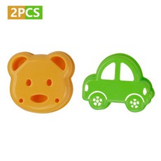 쿠키커터 2pcs 샌드위치 금형 곰 고양이 토끼 자동차 모양의 빵 케이크 비스킷 엠보싱 장치 크러스트 쿠키, 04 as picture, 1개