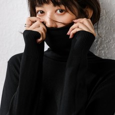 여자캐시미어니트 2020가을겨울셋트 목폴라 스웨터 여자풀오버 루즈핏롱 터틀넥 캐시미어 이너 니트 얇은