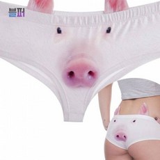 스마트클라우드 여성속옷 핑크돼지 애니멀팬티 - 프린팅 여성팬티 여자속옷 여자팬티 일상팬티 요일팬티