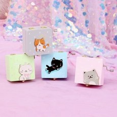 음악박스 오르골 보석함 우드 고양이 손 흔들 피아노 어린이 창의 생일선물 남친 여 졸업선, 17 베이지/77