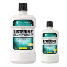 리스테린 헬씨 브라이트 1000ml (750ml + 250ml) 가정용 휴대용 구강청결제 소금 레몬 미니