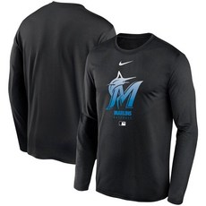 [미국정품] 284767 나이키 MLB팀 티셔츠 Miami Marlins Nike Authentic Collection Legend Performance Long Sleeve T-