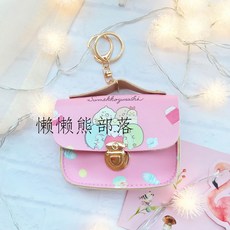 바이오버씨 동전포켓포함 코너 바이오 독창적 동전지갑 키링 PU 키케이스 화이트 곰 엠보가죽 작은지갑 튀기다 새우 하드 화폐