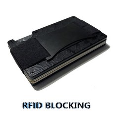 랜카드남성용 금속 지갑 슬림 프론트 포켓 RFID 차단 미니멀리스트 카드홀더 스트랩 포함, 01 ridge pattern, 1개