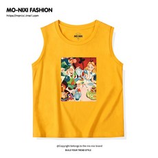 플레이윙 프린트나시티 시어 런닝 여름 핏아우터 겨자씨 민소매티 여성 와이드 루즈핏 BF 스포츠타입