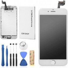 SZM iPhone6S 전면 패널 세트 액정 패널 LED 스크린 (전면 카메라 + 스피커 + 홈 버튼 포함) (6S 흰색), 1