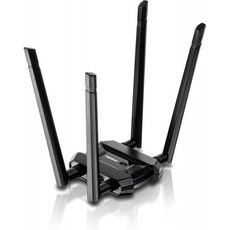 TRENDnet AC1900 고출력 듀얼 밴드 무선 USB 어댑터 TEW-809UB WiFi 무선 범위 확장 고 이득 안테나 스트림 4K HD 비디오, 단일옵션