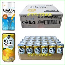 웅진하늘보리캔180mlx(30캔) + 참맑은망고175mlx(30캔), 60개, 180ml