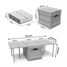 압투스 접이식 캠핑박스 캠핑테이블 캠핑박스폴딩 캠핑박스테이블 접이식캠핑박스 수납함 딥베이지 상품 이미지